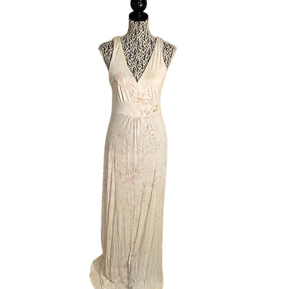 CYNTHIA ROWLEY Floral Maxi Dress‎ V-Neck Sleeveless formal Sundress Designer S